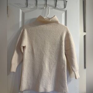 Wilfred Cream Ribbed Cowl Turtleneck Sweater